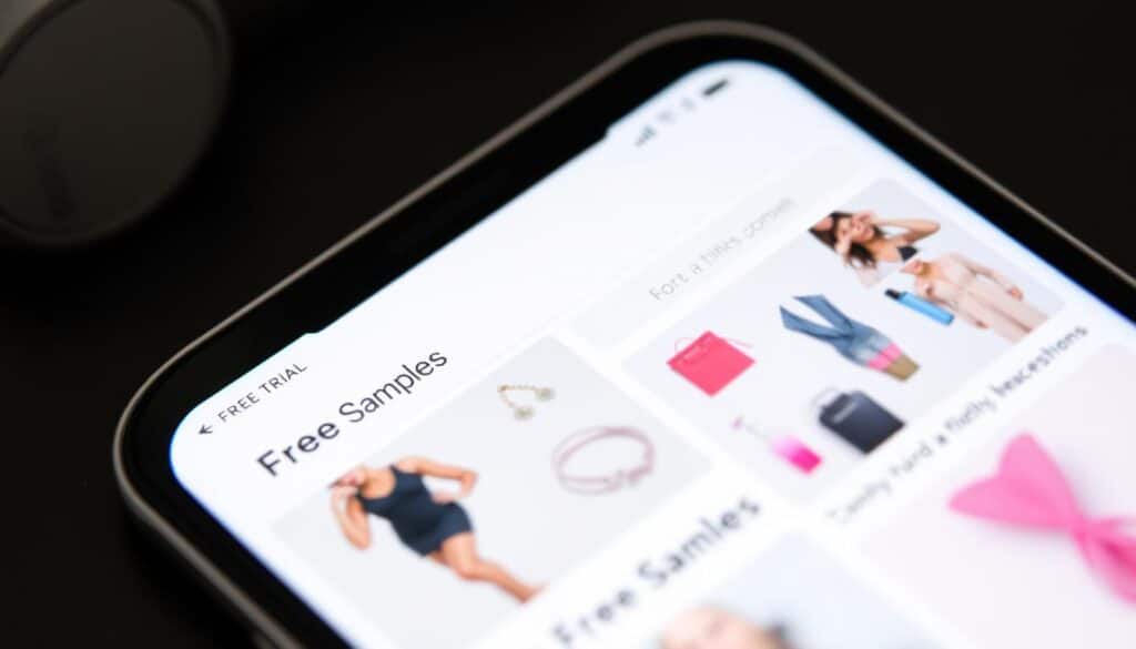A close-up view of a smartphone screen displaying the Shein app's interface, showcasing its free trial offerings. The screen is well-lit, with a soft, natural lighting that accentuates the app's clean, modern design. The foreground features the app's main menu, highlighting the "Free Trials" and "Free Samples" sections, with various product thumbnails and icons. The middle ground shows a selection of free trial items, such as clothing, accessories, and beauty products, presented in an organized and visually appealing manner. The background is blurred, creating a sense of depth and focus on the app's features. The overall atmosphere conveys a sense of excitement and anticipation for the free opportunities available to Shein app users. A close-up view of a smartphone screen displaying the Shein app's interface, showcasing its free trial offerings. The screen is well-lit, with a soft, natural lighting that accentuates the app's clean, modern design. The foreground features the app's main menu, highlighting the "Free Trials" and "Free Samples" sections, with various product thumbnails and icons. The middle ground shows a selection of free trial items, such as clothing, accessories, and beauty products, presented in an organized and visually appealing manner. The background is blurred, creating a sense of depth and focus on the app's features. The overall atmosphere conveys a sense of excitement and anticipation for the free opportunities available to Shein app users.