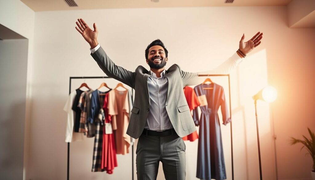 A vibrant, dynamic scene showcasing the maximization of Shein rewards. In the foreground, a well-dressed individual stands triumphantly, arms raised in celebration, their expression radiating excitement. The middle ground features a stylish backdrop of Shein clothing items, each tagged with eye-catching price reductions and rewards icons. The background is a modern, minimalist environment, bathed in warm, soft lighting that creates a sense of elegance and achievement. The overall composition conveys the thrill of unlocking substantial savings and rewards through strategic engagement with the Shein program. A vibrant, dynamic scene showcasing the maximization of Shein rewards. In the foreground, a well-dressed individual stands triumphantly, arms raised in celebration, their expression radiating excitement. The middle ground features a stylish backdrop of Shein clothing items, each tagged with eye-catching price reductions and rewards icons. The background is a modern, minimalist environment, bathed in warm, soft lighting that creates a sense of elegance and achievement. The overall composition conveys the thrill of unlocking substantial savings and rewards through strategic engagement with the Shein program.