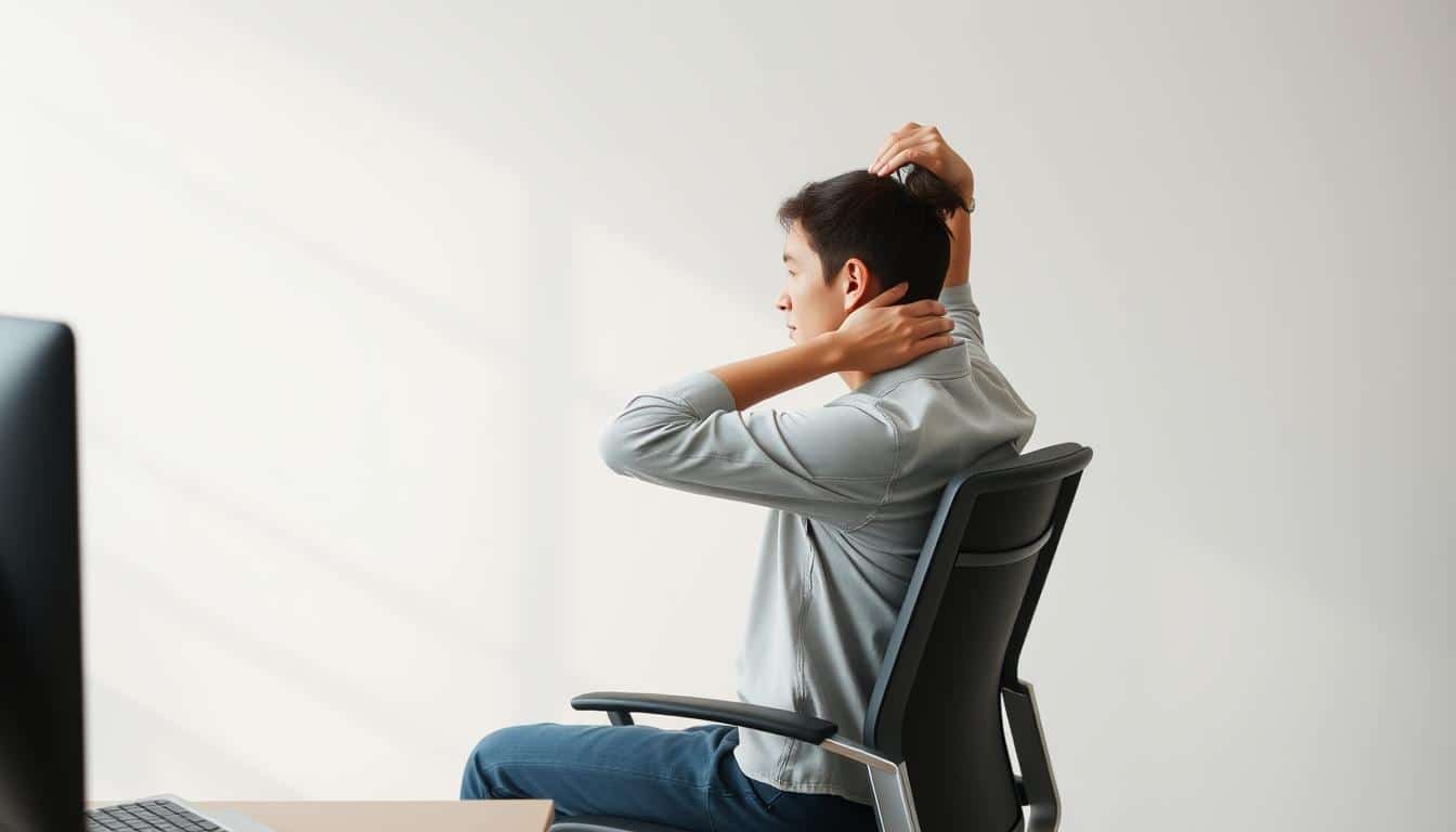 Effective stretches for desk workers using a chair